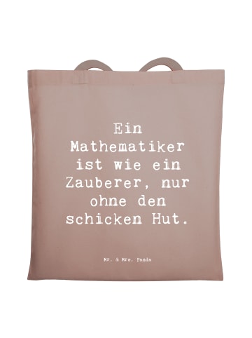 Mr. & Mrs. Panda Shopping Tasche Spruch Mathematiker Magie mit S... in Braun Pastell