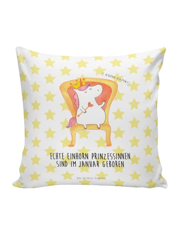 Mr. & Mrs. Panda Kopfkissen Januar mit Spruch in Weiß