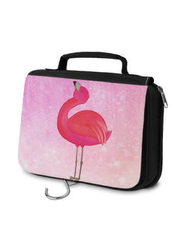 Mr. & Mrs. Panda Kulturbeutel Flamingo Stolz ohne Spruch in Aquarell Pink