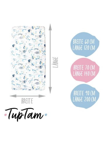 TupTam Baby Kinder Spannbettlaken 2er Pack in blau Modell 1
