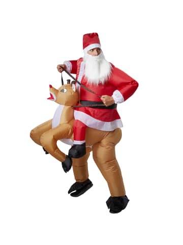 tectake Weihnachtsmann/Aufblasanzug, in der Farbe rot, Gr. Einheitsgröße