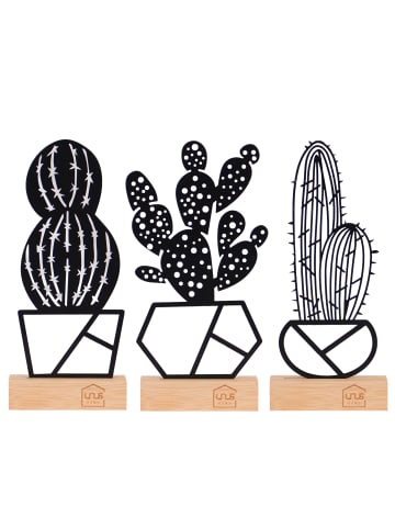 UNUS Aufsteller Kakteen 3er Set aus Metall in Natur