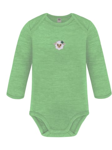 Normani Outdoor Sports Baby Merino Langarmbody und Hose in Grün