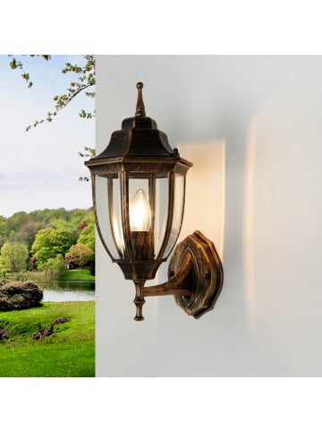 Licht-Erlebnisse Außen Wandlampe (B)16.5 x (H)33.5 cm in Schwarz Kupfer
