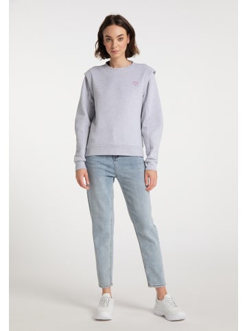 myMo Damen Sweater in Hellgrau Melange