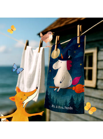 Mr. & Mrs. Panda Frotteetuch Einhorn Hexe Design ohne Spruch in Weiß