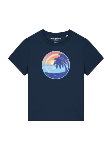 wat? Apparel T-Shirt Sunset Rainbow in Dunkelblau