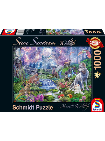 Schmidt Spiele Wildtiere im Mondschein. 1.000 Teile | Erwachsenenpuzzle Steve Sundram -...