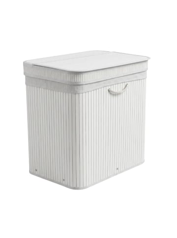 NUXIO Wäschekorb aus Bambus in Weiß, (B) 43 x (H) 60 x (L) 63 cm
