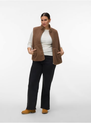 Vero Moda Teddyfell Weste in Fossil