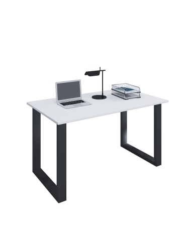 VCM  Schreibtisch Bürotisch Computertisch 140x50 Lona U in Schwarz / Weiß