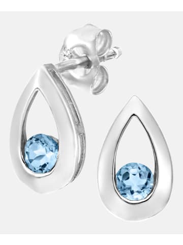 Diamant L'éternel Ohrstecker aus 375 Weißgold mit Topas
