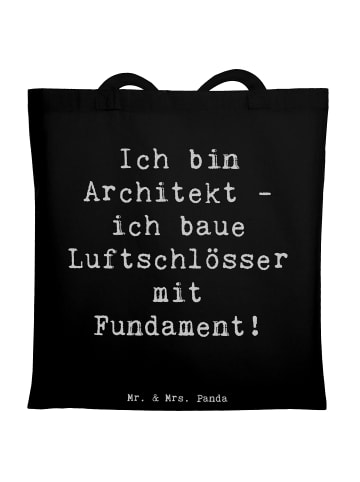 Mr. & Mrs. Panda Schultertasche Spruch Architekt Luftschlösser m... in Schwarz