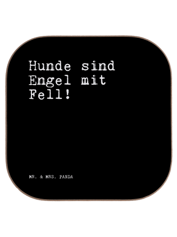 Mr. & Mrs. Panda Untersetzer Hunde sind Engel mit... mit Spruch in Schwarz