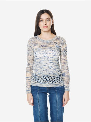KOROSHI Pointelle strickte Damenpullover in blau