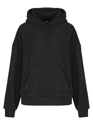 Urban Classics Urban Classics Ladies Jacquard Velvet Oversized Hoodie in black