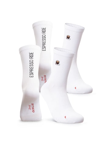 Occulto 2er Pack Motiv Rennradsocken Mathieu in Kaffee