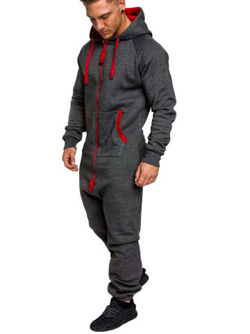 Amaci&Sons Jumpsuit QUINCY in Anthrazit/Rot