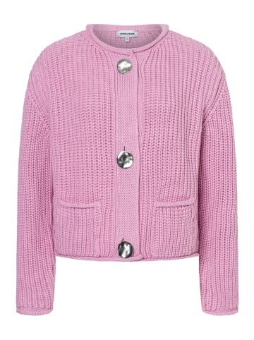 More & More kurze Rippstrickjacke in rosy