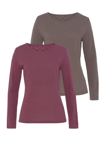 Vivance Langarmshirt in beere, taupe