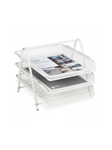 relaxdays 3x Dokumentenablage in Weiß - (B)29,5 x (H)26,5 x (T)35,5 cm