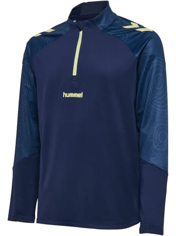 Hummel Halbreißverschluss Sweatshirt Hmlblaze Kinder in MARINE/SHADOW LIME