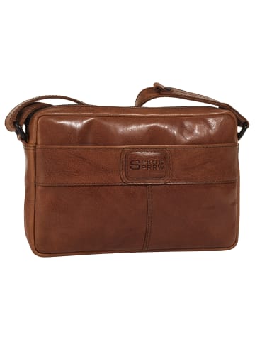 SPIKES & SPARROW Umhängetasche echt Leder in cognac