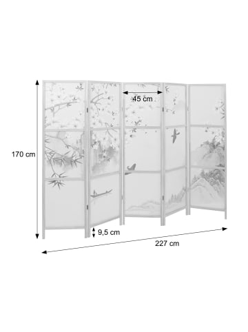 MCW Paravent O70, Naturmotive 170x227cm, Blumen