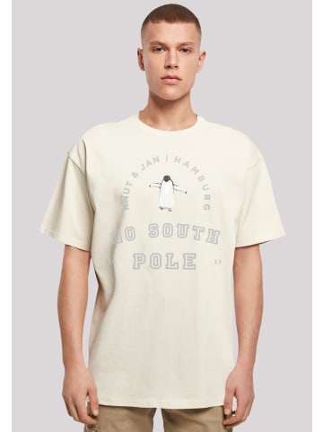 F4NT4STIC Heavy Oversize T-Shirt Pinguin Knut & Jan Hamburg in sand