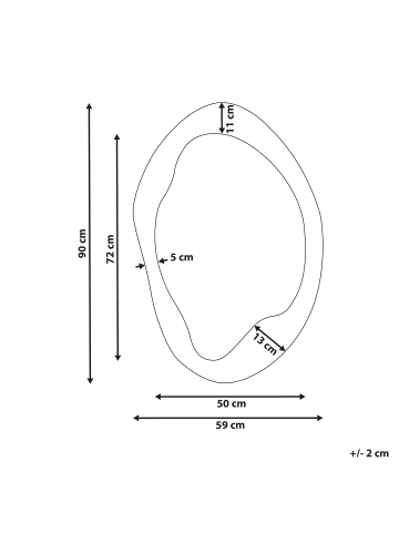 Beliani Wandspiegel LENAX in Grün - (W) 59 x (H) 90 x (L) 2 cm