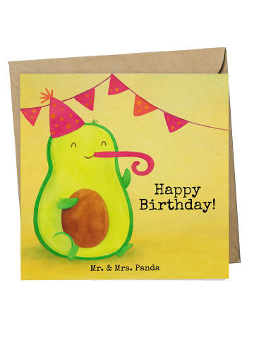 Mr. & Mrs. Panda Grußkarte Avocado Geburtstag Design mit Spruch in Weiß