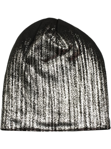 styleBREAKER Feinstrick Beanie Mütze in Schwarz / Silber