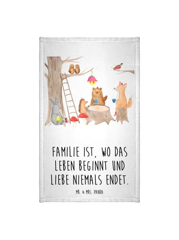 Mr. & Mrs. Panda Handtuch Waldtiere Picknick mit Spruch in Weiß