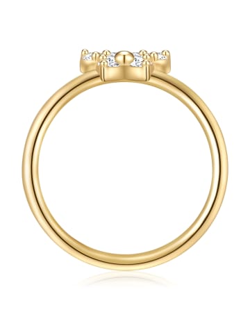 Glanzstücke München Ring Schmetterling aus Sterling Silber mit Zirkonia in gelbgold
