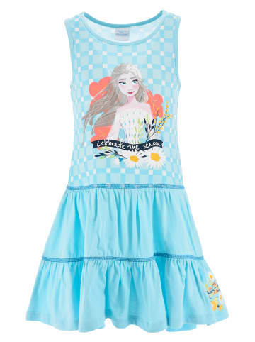 Disney Frozen Kleid mit kurzen Trägern Elsa Sommer in Blau