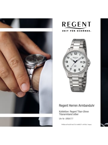 Regent Armbanduhr-Analog silber mittel (ca. 39mm) Regent Titan-Uhren