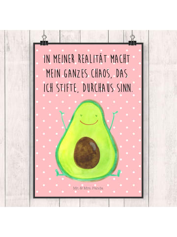 Mr. & Mrs. Panda Print Avocado Glücklich mit Spruch in Rot Pastell