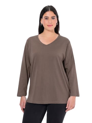 Ulla Popken Shirt in dunkles taupe