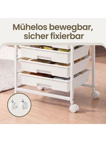 VASAGLE Rollwagen Benco in Weiß - (B)28.5 x (H)76.5 x (T)39.5 cm