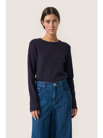 Soaked in Luxury Strickpullover SLSina Gerade Passform in Night Sky