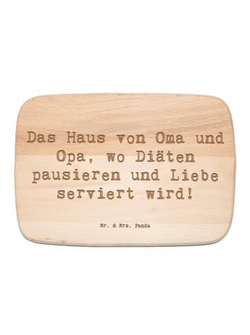 Mr. & Mrs. Panda Schneidebrett Spruch Großelternliebe mit Spruch in Transparent