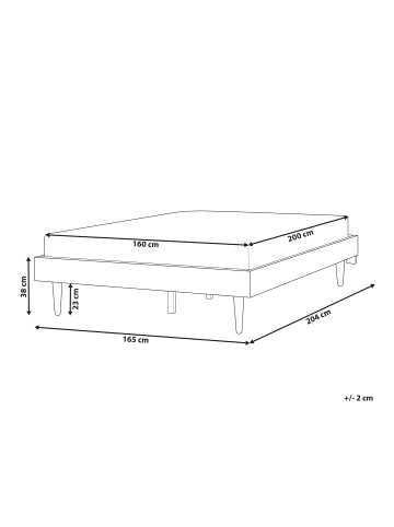 Beliani Doppelbett TOUCY in Schwarz - (W) 165 x (H) 38 x (L) 204 cm