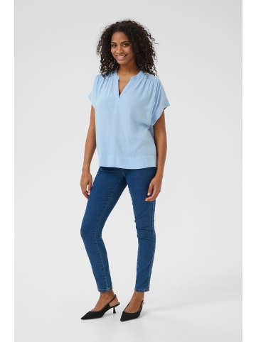 Kaffe Kurzarm-Bluse KAmilia Loose fit in Soft Chambray