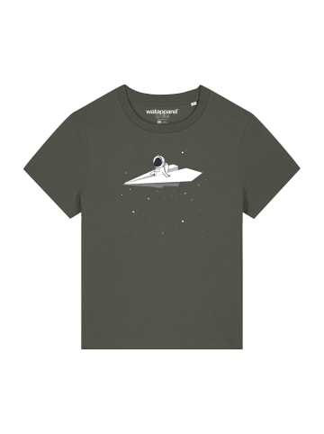wat? Apparel T-Shirt Fly me to the moon in Khaki
