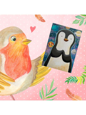 Mr. & Mrs. Panda Beileidskarte Pinguin Universum Design ohne Spruch in Weiß