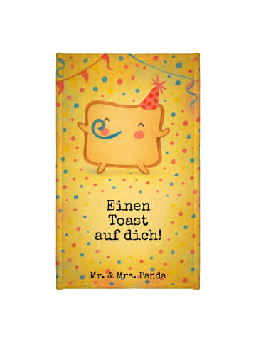 Mr. & Mrs. Panda Gästehandtuch Toast Party Design mit Spruch in Weiß