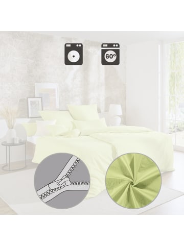 Erwin Müller Seersucker Bettwäsche Wertingen in apfelgrün