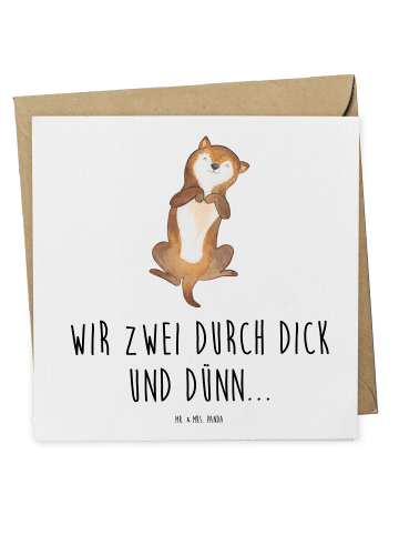 Mr. & Mrs. Panda Deluxe Karte Hund Streicheln mit Spruch in Weiß