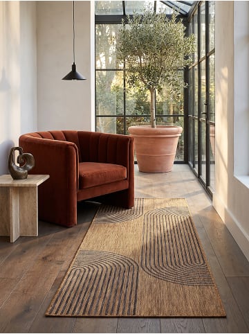 KADIMA DESIGN Balkon-Teppich VIGOLENO modern Bögen Wohnzimmer Schlafzimmer in Braun-Schwarz