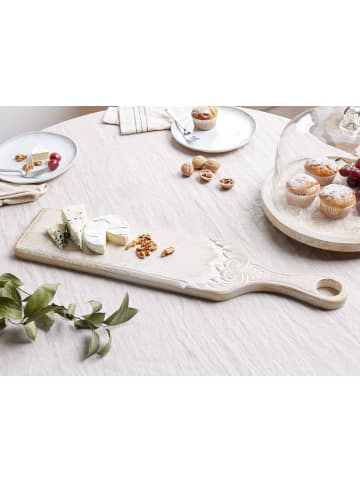 Beliani Serviergeschirr EDFU in Braun/Weiß - (W) 62 x (H) 2 x (L) 14 cm